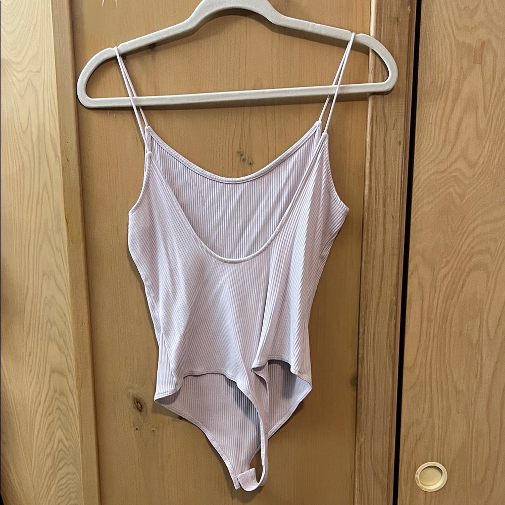 Light Lavender Ribbed Bodysuit - Picture 5 of 7